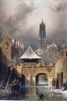 unknow artist European city landscape, street landsacpe, construction, frontstore, building and architecture. 090 oil painting image